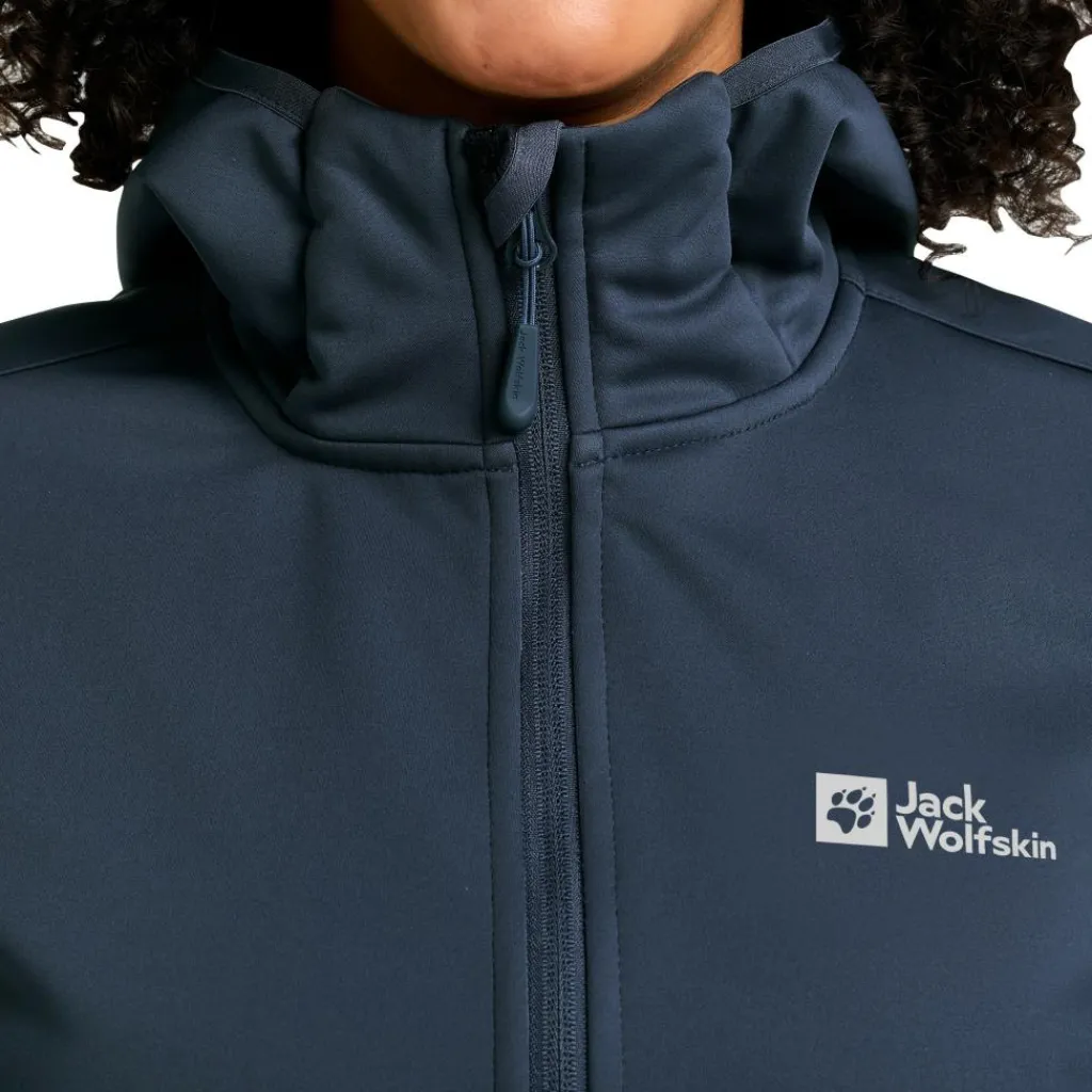 Outdoor Jack-Jack Wolfskin Windhain Hoody softshell jas dames midnight sky
