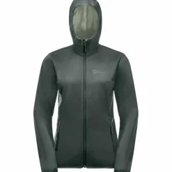 Outdoor Jack-Jack Wolfskin  Windhain softshell jas dames slate green