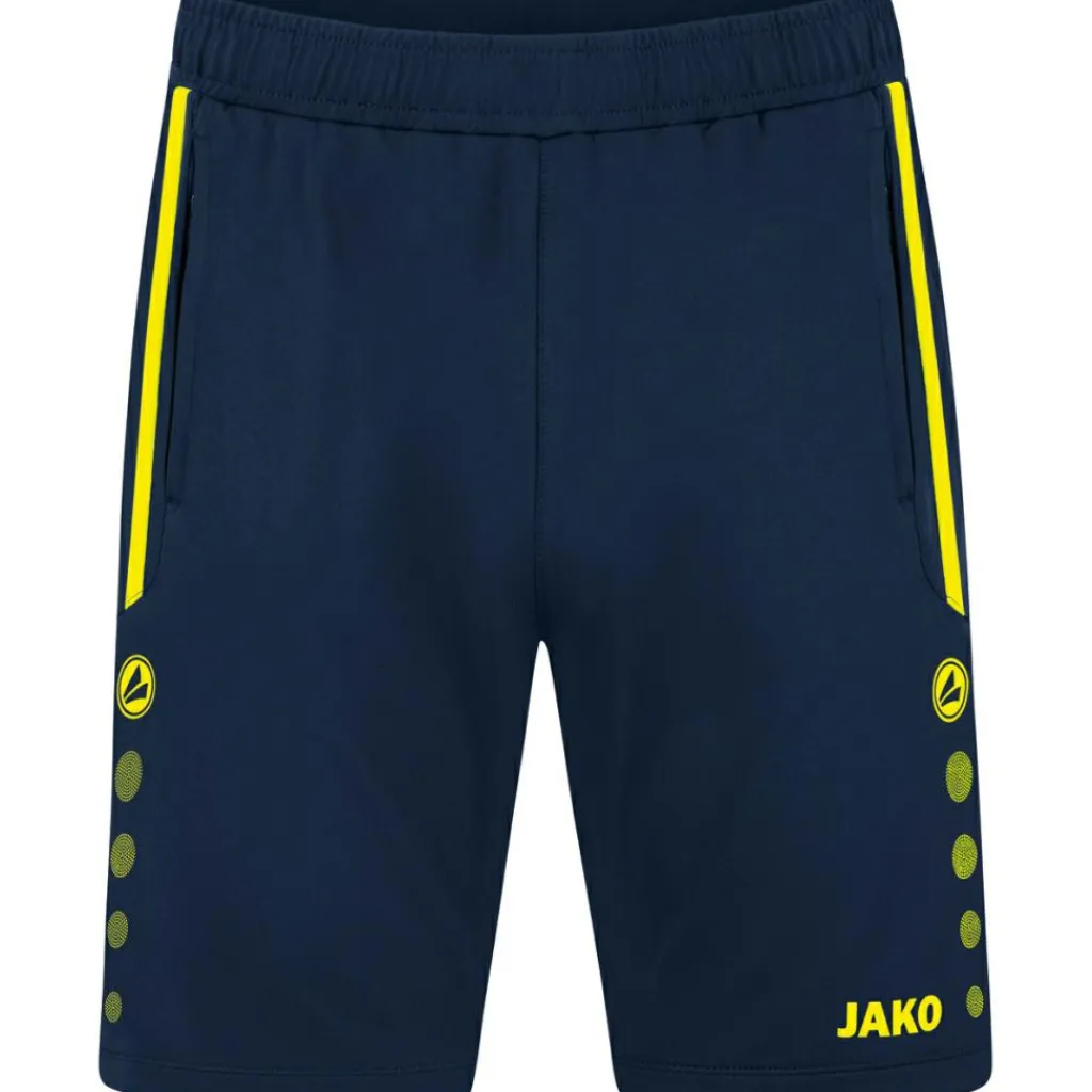 Jako Allround voetbalbroekje marine fluogeel< Voetbalkleding