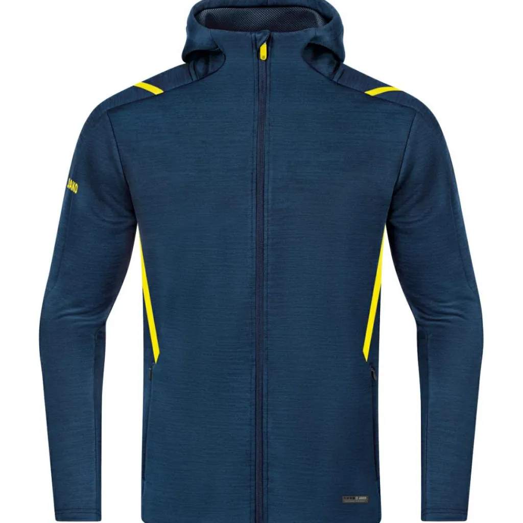 Voetbalkleding-JAKO Challenge trainingsjack senior marine fluogeel