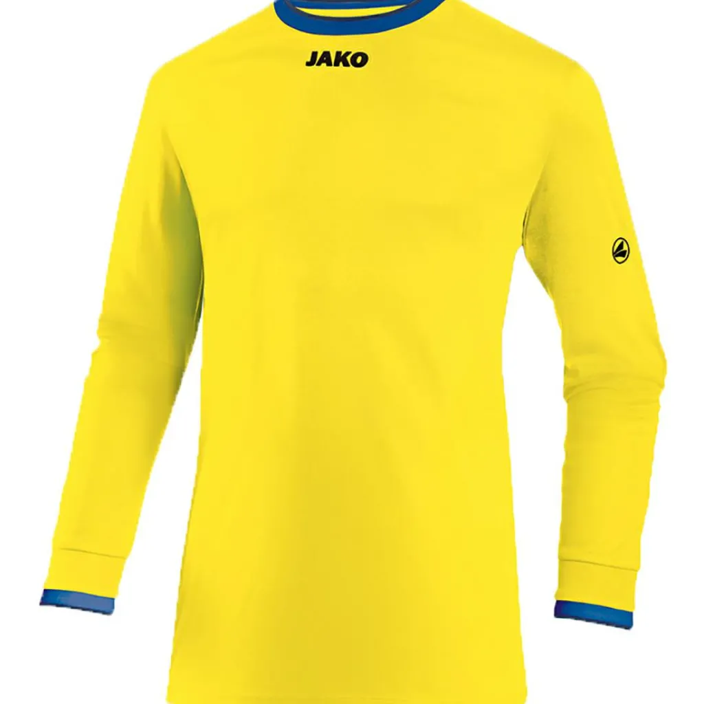 JAKO United trainingsshirt geel blauw< Voetbalkleding