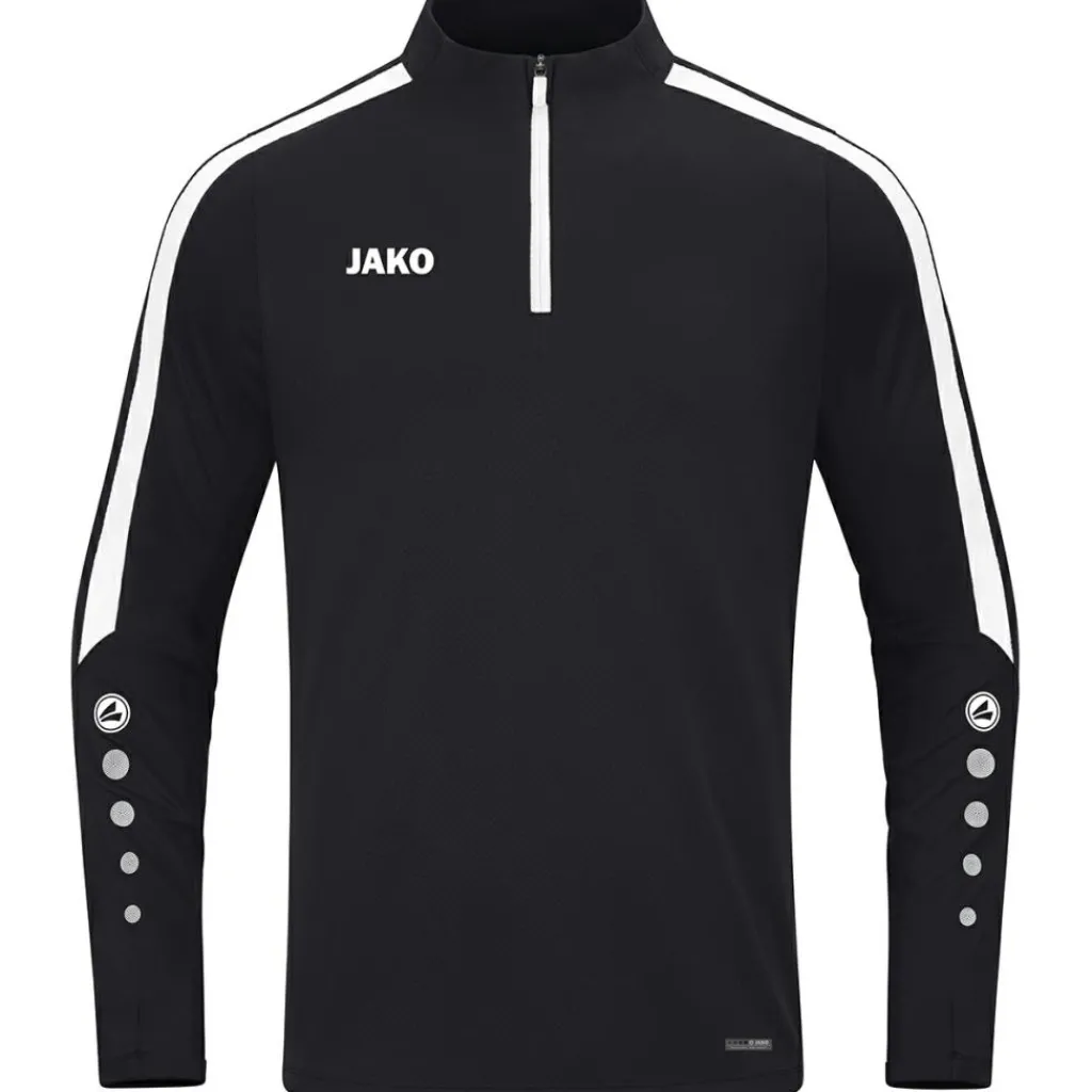 Voetbalkleding-JAKO Ziptop Power trainingsshirt zwart