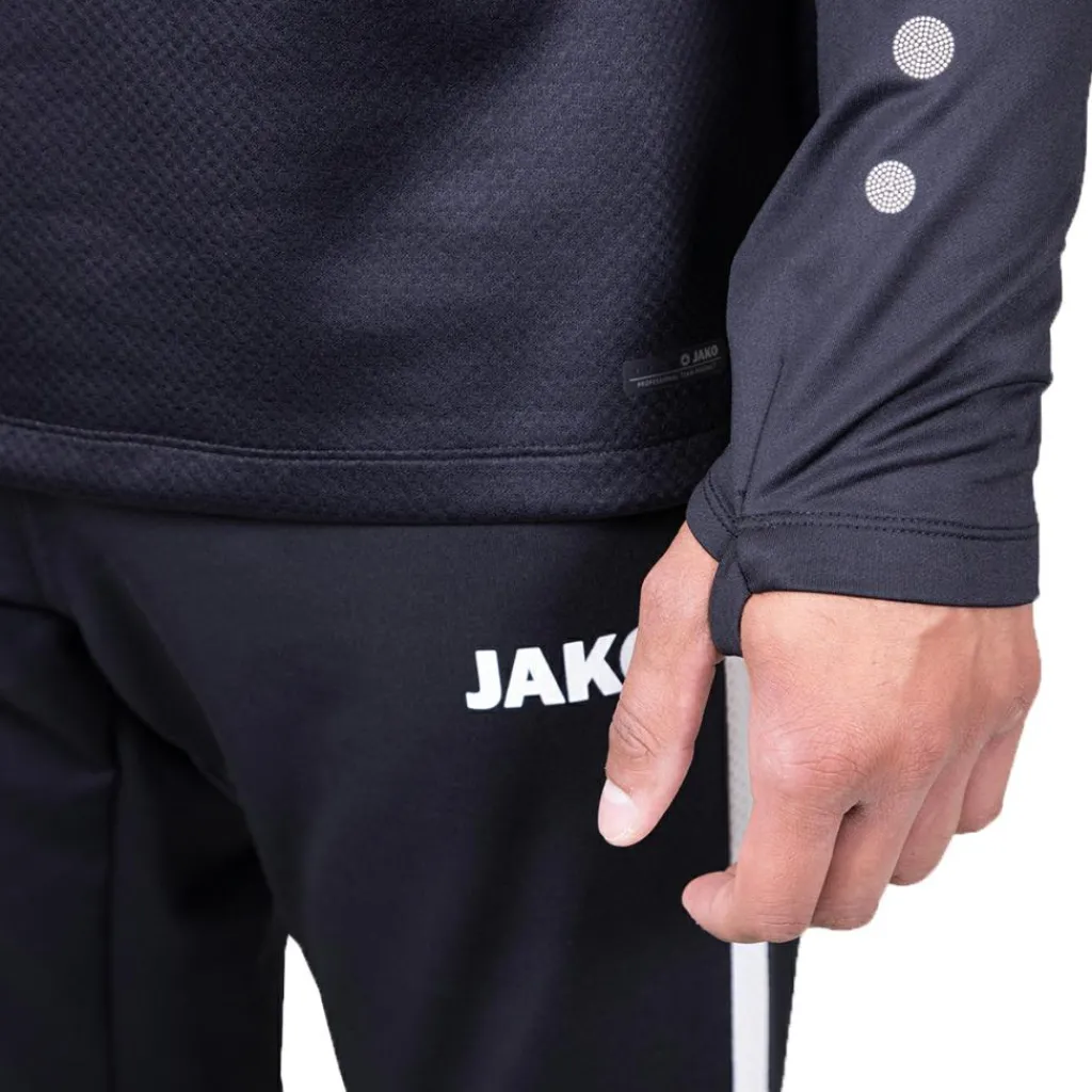 Voetbalkleding-JAKO Ziptop Power trainingsshirt zwart