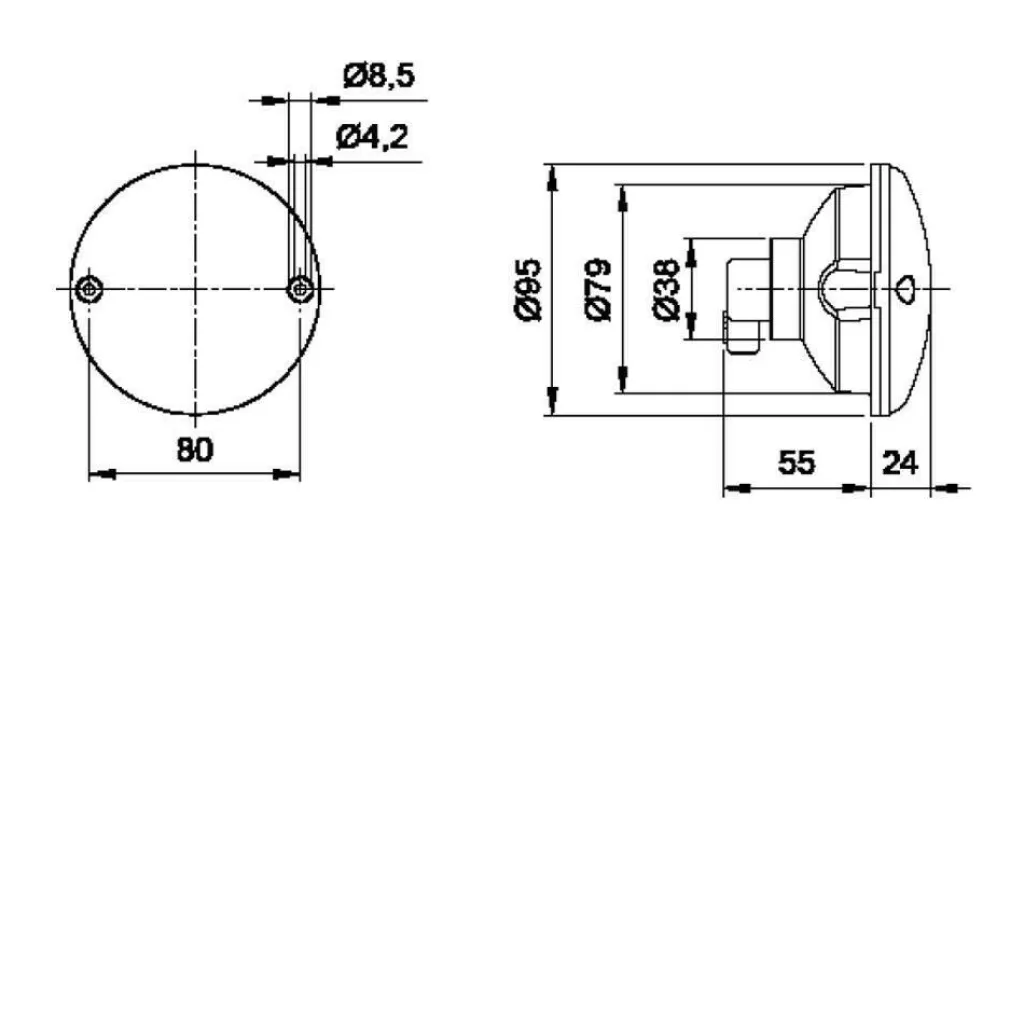Verlichting Carrosserie-Jokon Type 710 achterlicht/remlicht ø 95 mm rood
