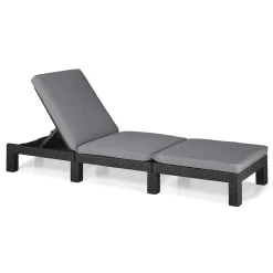 Keter Daytona Sunlounger ligbed graphite inclusief  kussen< Ligbedden