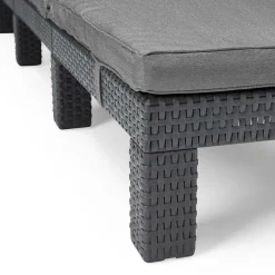 Keter Daytona Sunlounger ligbed graphite inclusief  kussen< Ligbedden