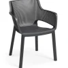 Tuinstoelen-Keter Elisa stapelbare tuinstoel graphite