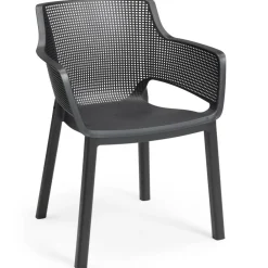 Tuinstoelen-Keter Elisa stapelbare tuinstoel graphite