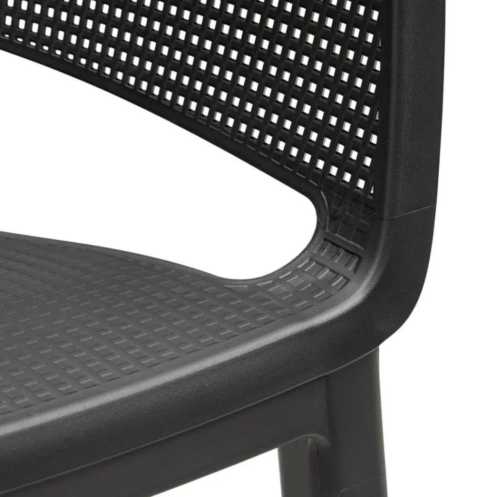 Tuinstoelen-Keter Elisa stapelbare tuinstoel graphite