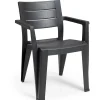 Tuinstoelen-Keter Julie stapelbare tuinstoel graphite