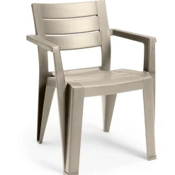 Tuinstoelen-Keter Julie stapelbare tuinstoel cappuccino