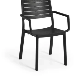Tuinstoelen-Keter Metaline stapelbare tuinstoel zwart