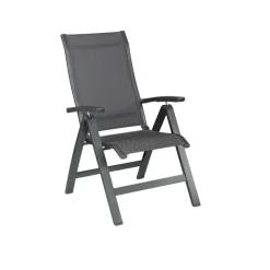 Tuinstoelen-Kettler Altura Curve verstelbare tuinstoel antraciet