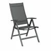 Tuinstoelen-Kettler Easy verstelbare tuinstoel antraciet