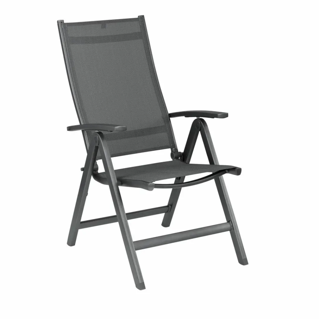 Tuinstoelen-Kettler Easy verstelbare tuinstoel antraciet