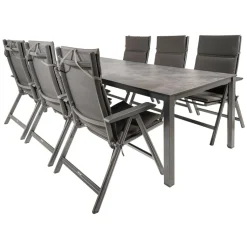 Tuinsets-Kettler HPL 220 Basic Plus 6 verstelbaar tuinset antraciet