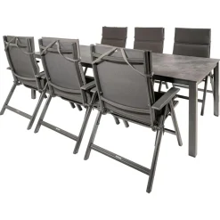 Tuinsets-Kettler HPL 220 Basic Plus 6 verstelbaar tuinset antraciet