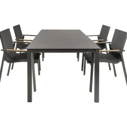 Tuinsets-Kettler HPL 180 Diamond 4 dining tuinset jura  antraciet