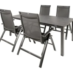 Kettler HPL 180 Legato 4 verstelbaar tuinset jura  antraciet< Tuinsets