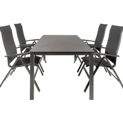 Kettler HPL 180 Legato 4 verstelbaar tuinset jura  antraciet< Tuinsets