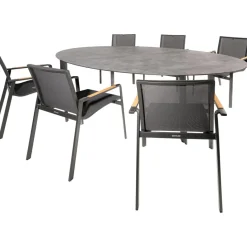 Kettler HPL Edge 240 Diamond 6 dining tuinset antraciet< Tuinsets