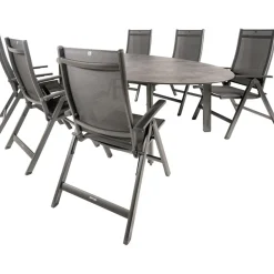 Tuinsets-Kettler HPL Edge 240 Easy 6 verstelbaar tuinset antraciet