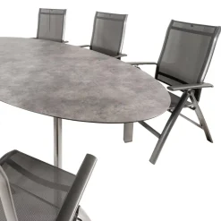 Tuinsets-Kettler HPL Edge 240 Legato 6 verstelbaar tuinset  antraciet