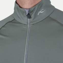 Skipullies|Wintersport-Kjus Feel Half-Zip skipully heren green smoke pewter