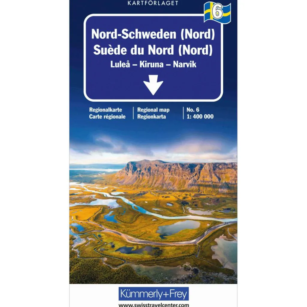 Kümmerly & Frey Noord-Zweden Luleá Kiruna Narvik wegenkaart< Reisboeken & Kaarten