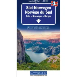 Kümmerly & Frey  Zuid-Noorwegen Oslo Stavanger Bergen wegenkaart< Reisboeken & Kaarten