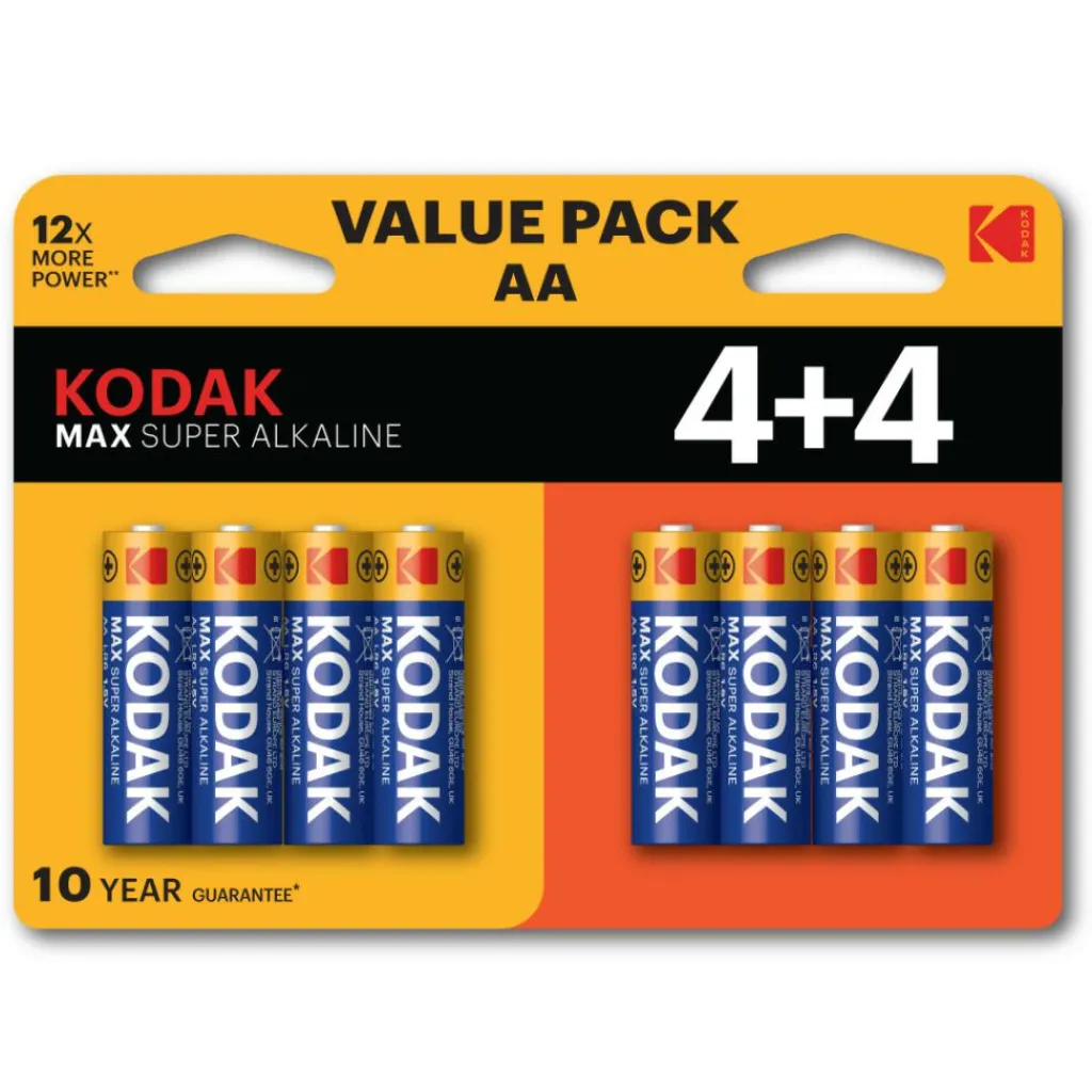 Accu's & Batterijen-Kodak Max Alkaline AA batterij 8-pack