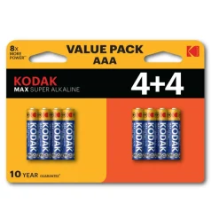Kodak Max Alkaline AAA batterij 8-pack< Accu's & Batterijen
