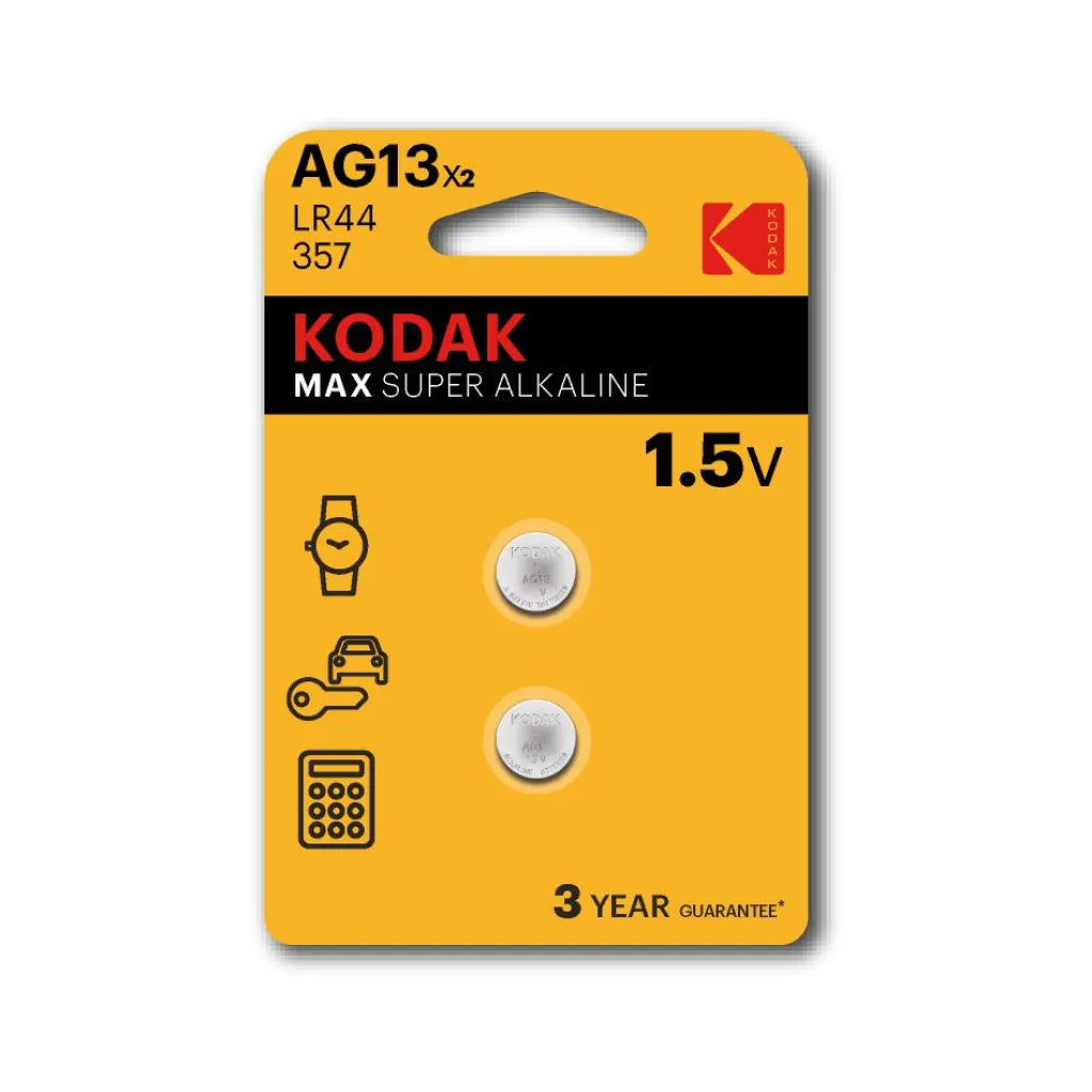 Accu's & Batterijen-Kodak Max Super Alkaline LR44 knoopcel batterij 2-pack