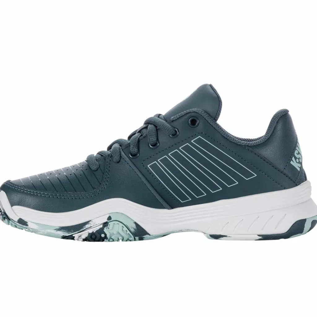 Tennisschoenen-K-Swiss Court Express Omni tennisschoenen junior indian teal white aqua splash
