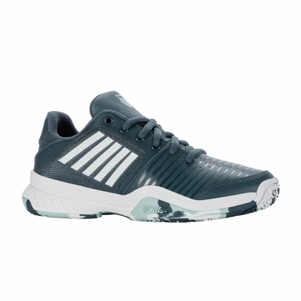 Tennisschoenen-K-Swiss Court Express Omni tennisschoenen junior indian teal white aqua splash