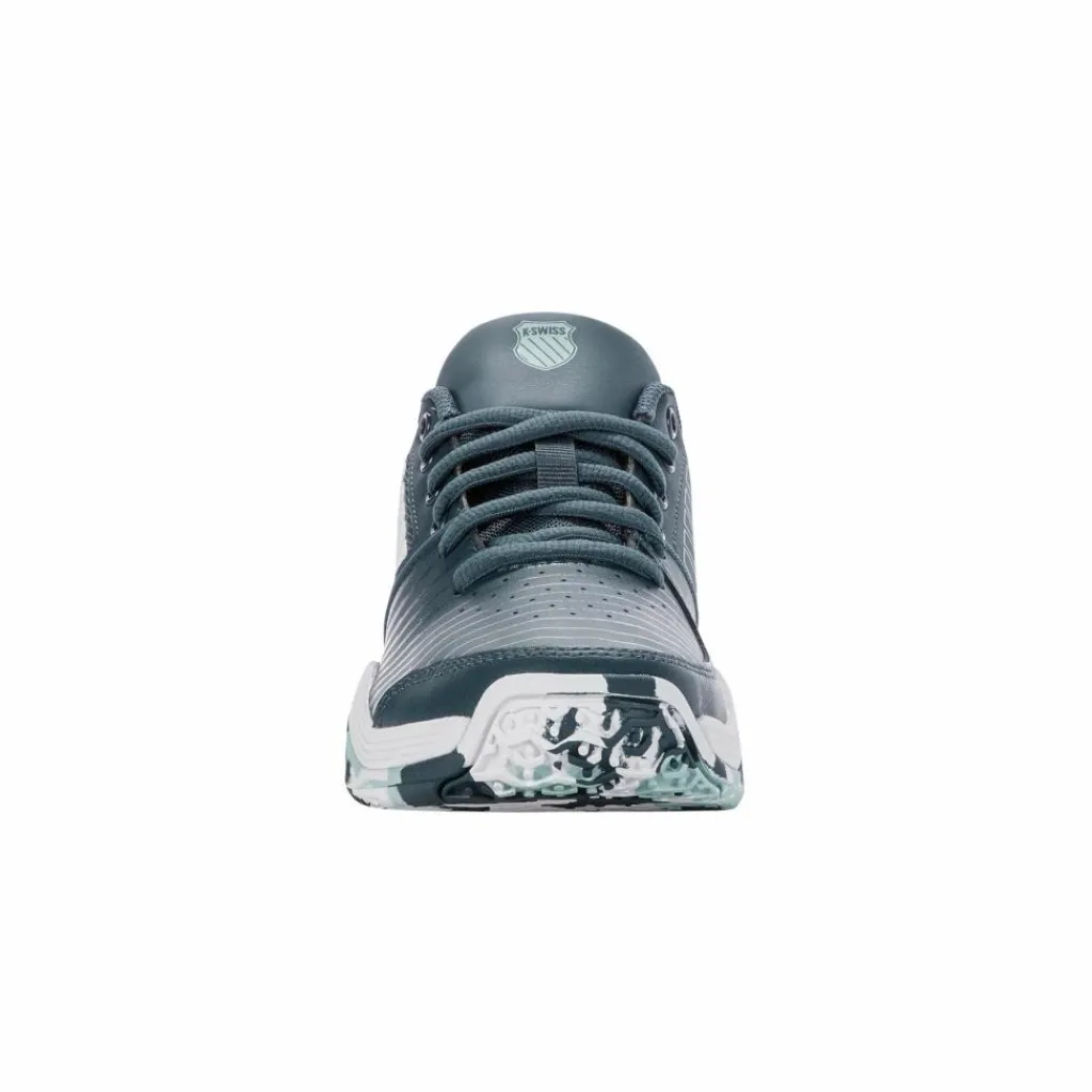 Tennisschoenen-K-Swiss Court Express Omni tennisschoenen junior indian teal white aqua splash