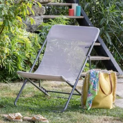 Lafuma Maxi Transat Batyline Iso strandstoel magnolia< Strandstoelen