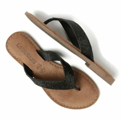 Lazamani 75.803 slippers dames diamond sheet black< Slippers