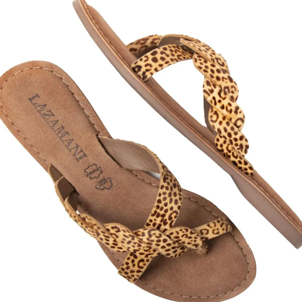 Slippers-Lazamani Ava slippers dames leopard