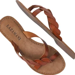 Lazamani Ava slippers dames tan< Slippers