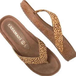 Lazamani Laura slippers dames leopard< Slippers