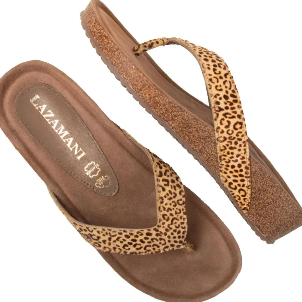 Lazamani Laura slippers dames leopard< Slippers