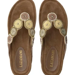 Lazamani Mara slippers dames beige< Slippers