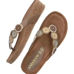 Lazamani Mara slippers dames beige< Slippers