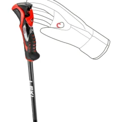 Skistokken|Wintersport-Leki Airfoil 3D skistokken black dark anthracite  bright red