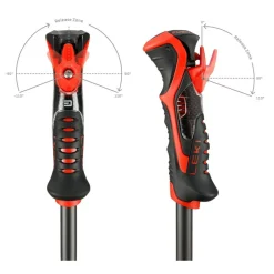 Skistokken|Wintersport-Leki Airfoil 3D skistokken black dark anthracite  bright red