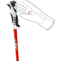 Leki Bold S skistokken dark anthracite bright  red white< Skistokken|Wintersport