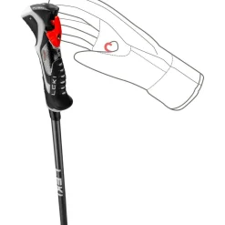 Skistokken|Wintersport-Leki Carbon 14 3D skistokken black dark anthracite bright red