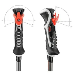 Skistokken|Wintersport-Leki Carbon 14 3D skistokken black dark anthracite bright red