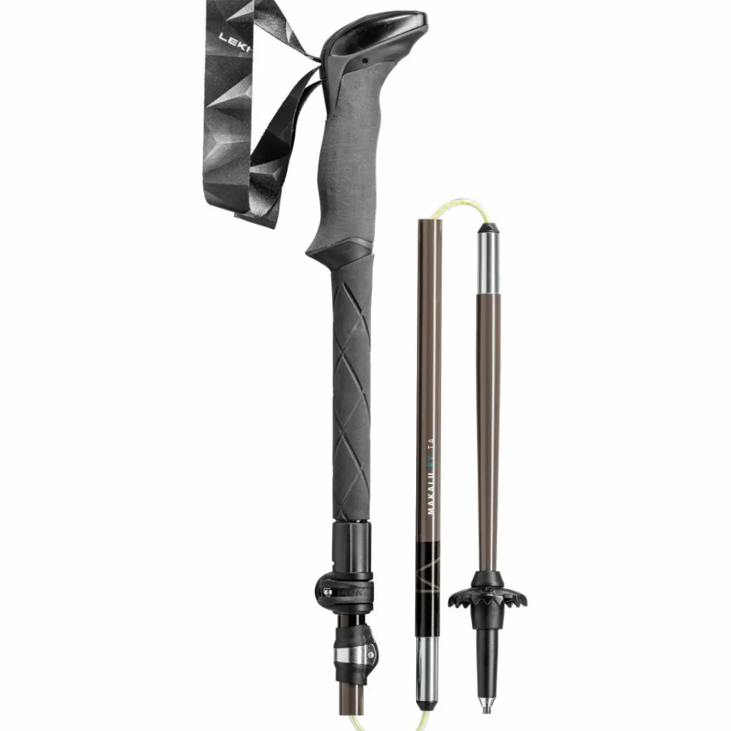 Wandelstokken|Wandelstokken-Leki Makalu FX TA wandelstokken petrol black silver grey